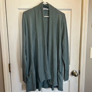 Green athletics cardigan